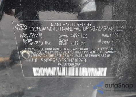 2018 Hyundai Sonata Sport+ from USA, damaged, VIN 5NPE34AF9JH718268